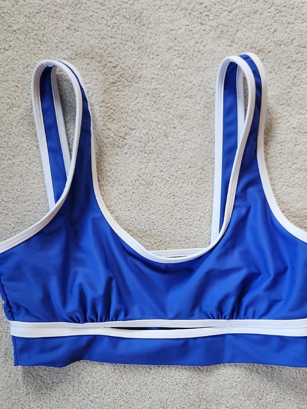 Reebok SwimSuit Sport Top Bralette Cobolt Blue and White - Medium